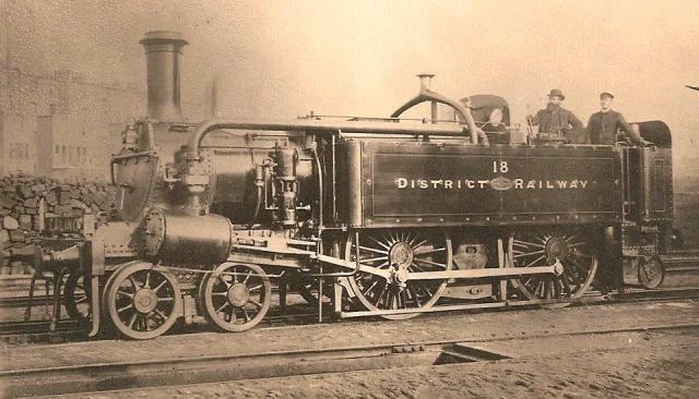 District railway locomotive in 1890
