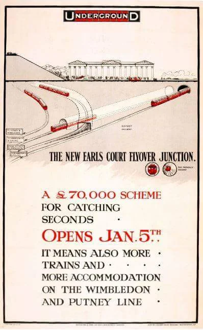 A poster showing the progress at Earls Court (1913)