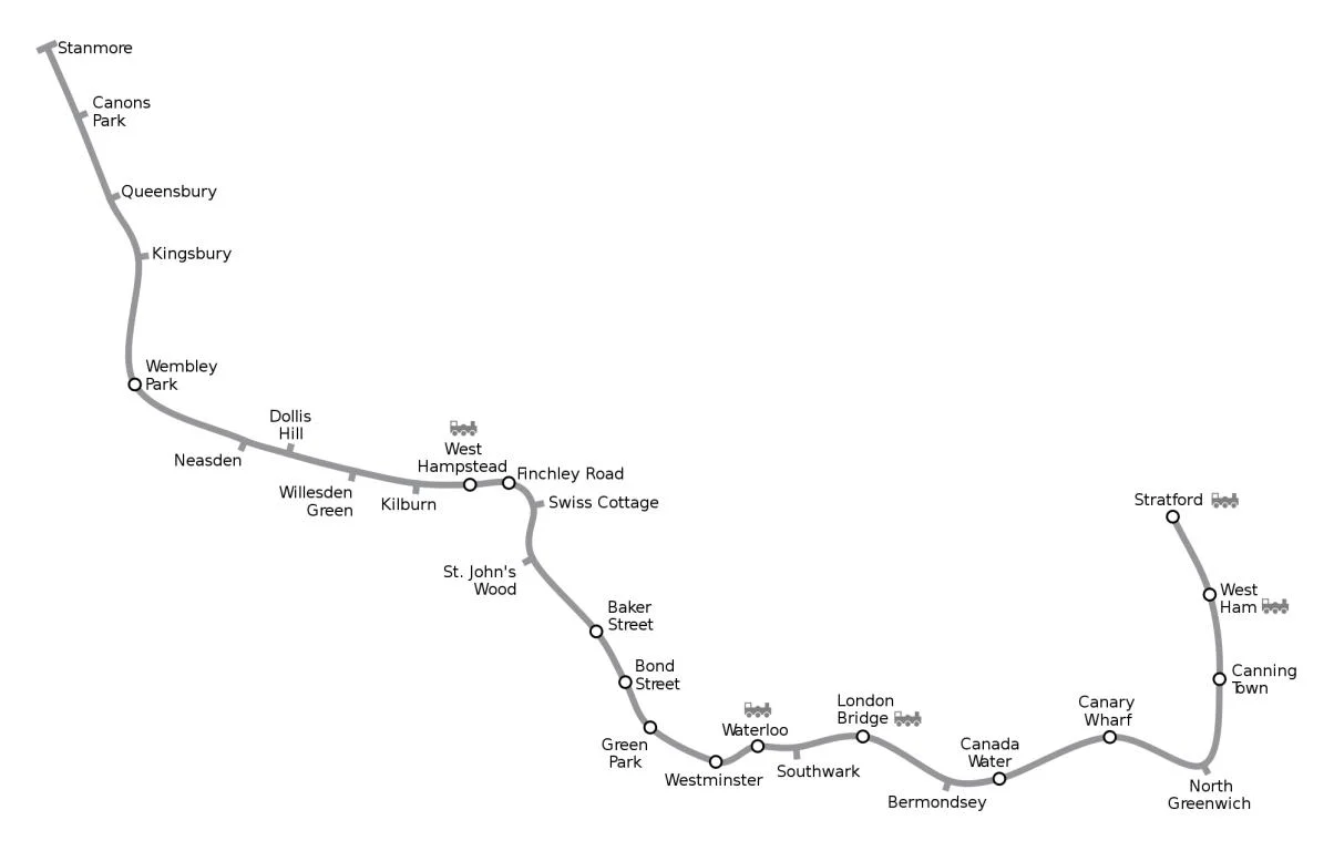 Geographic of the Jubilee line