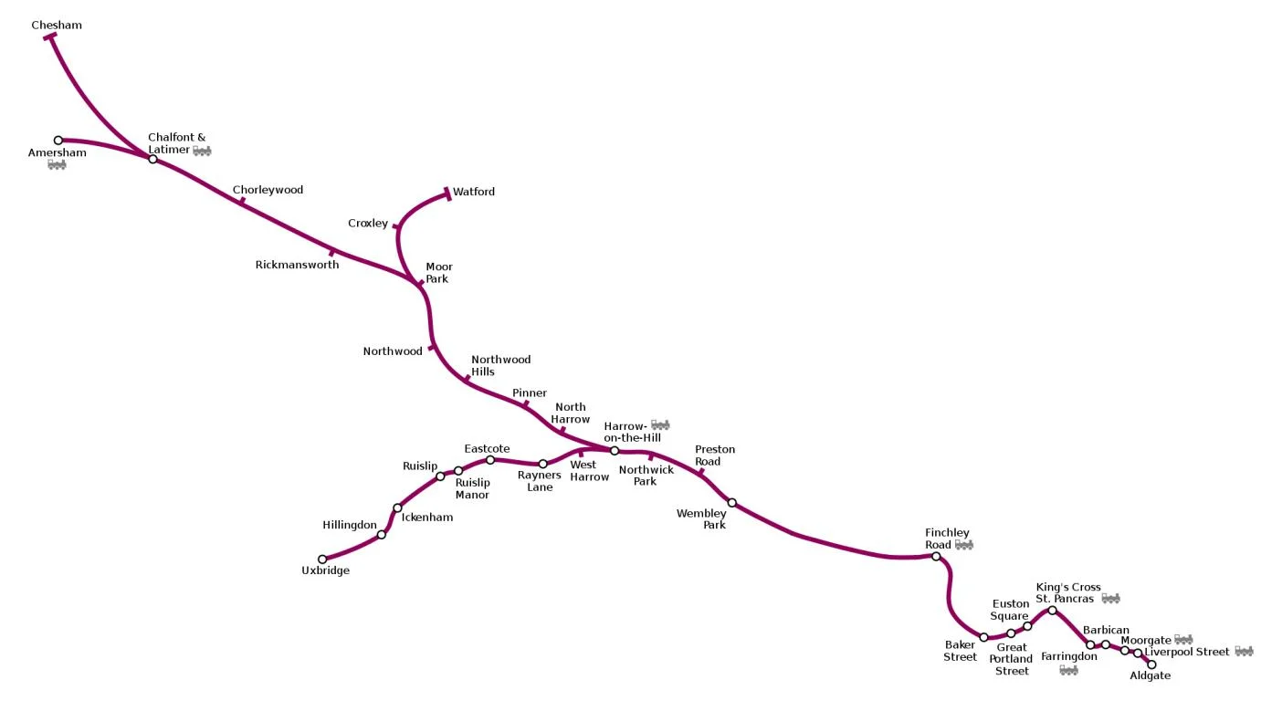 Geographic of the Metropolitan line
