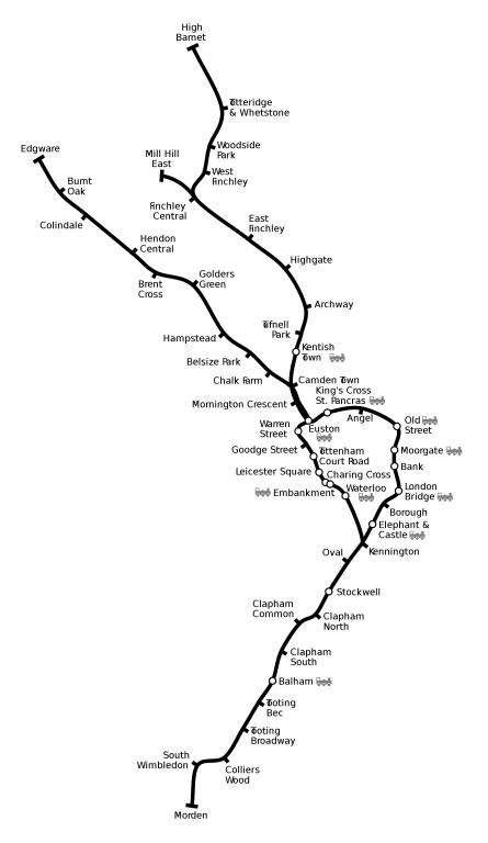 Geographic of the Northern line