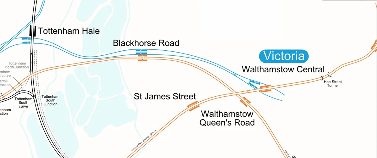 Digram of railways Walthamstow Central
