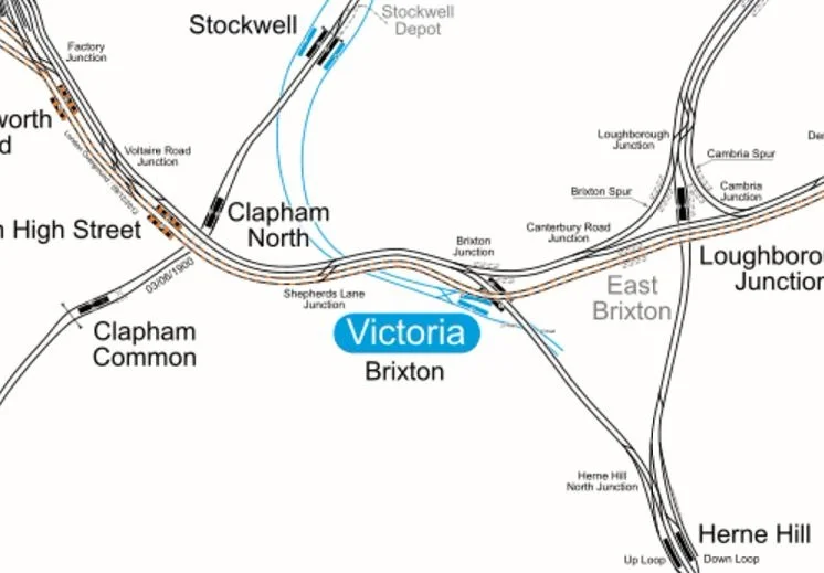 Digram of railways Brixton